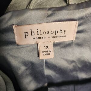 Philosophy Woman Gray Faux Suede Jacket